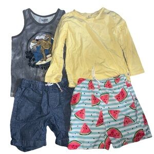 Lot Of 4 Toddler Boy Summer Clothes Tank Top Swim Trunks Shorts Size 5T